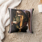 レオナルド・ダ・ヴィンチの天使と緑 クッション (ブランケット)