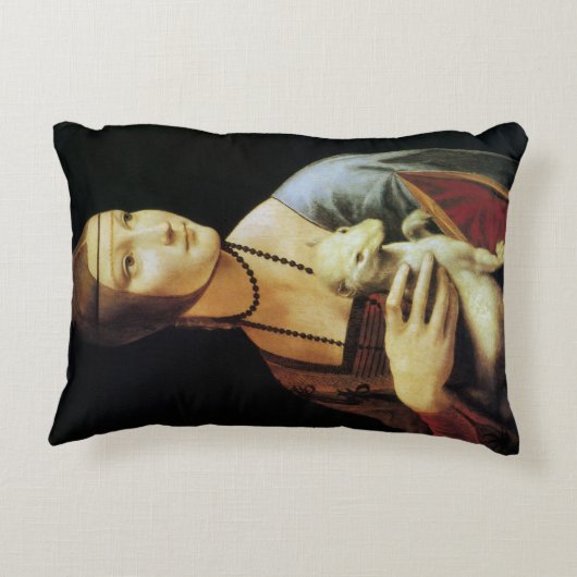 レオナルド・ダ・ヴィンチの女性とエルミン アクセントクッション (裏面)