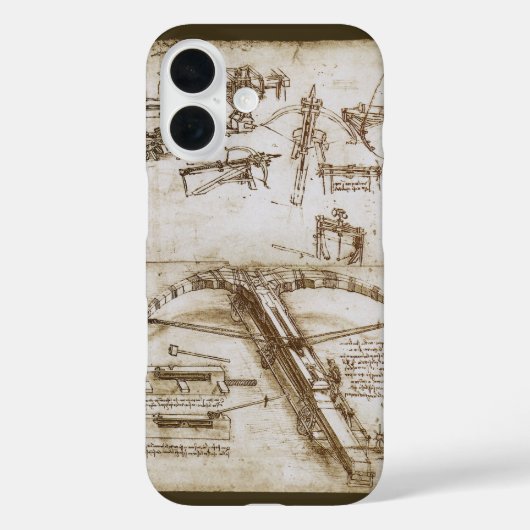 レオナルド・ダ・ヴィンチの巨大クロスボウ兵器のスケッチ Case-Mate iPhoneケース (裏面)