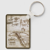 レオナルド・ダ・ヴィンチの巨大クロスボウ兵器スケッチ キーホルダー (裏面)