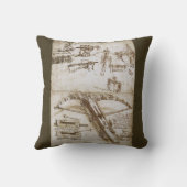 レオナルド・ダ・ヴィンチの巨大クロスボウ兵器スケッチ クッション (裏面)