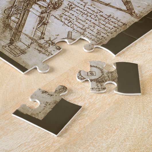 レオナルド・ダ・ヴィンチの巨大クロスボウ兵器スケッチ ジグソーパズル (側面)