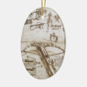 レオナルド・ダ・ヴィンチの巨大クロスボウ兵器スケッチ セラミックオーナメント (左)