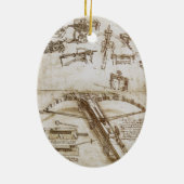 レオナルド・ダ・ヴィンチの巨大クロスボウ兵器スケッチ セラミックオーナメント (裏面)