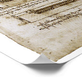 レオナルド・ダ・ヴィンチの巨大クロスボウ兵器スケッチ ポスター (角)