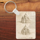 レオナルド・ダ・ヴィンチの建築カテドラル勉強 キーホルダー (正面)