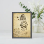 レオナルド・ダ・ヴィンチの建築カテドラル勉強 ポストカード (スタンド正面)