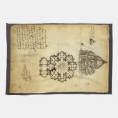 レオナルド・ダ・ヴィンチの建築大聖堂の研究 キッチンタオル (横)