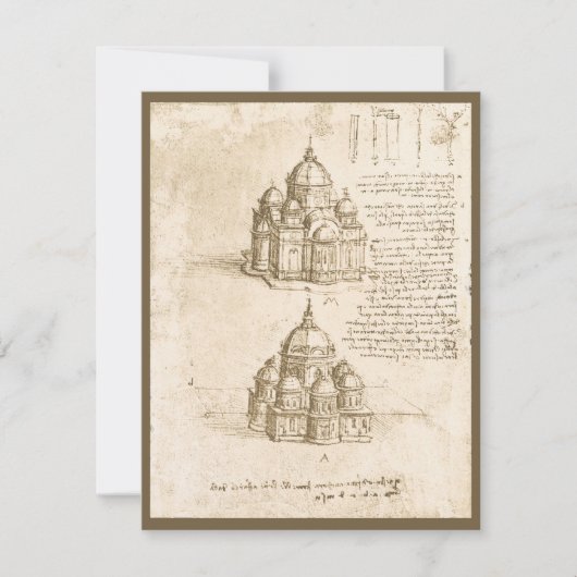 レオナルド・ダ・ヴィンチの建築大聖堂の研究 招待状 (正面)