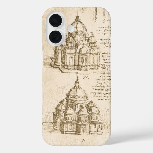 レオナルド・ダ・ヴィンチの建築大聖堂の研究 Case-Mate iPhoneケース (裏面)