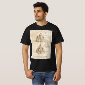 レオナルド・ダ・ヴィンチの建築大聖堂の研究 Tシャツ (正面フル)
