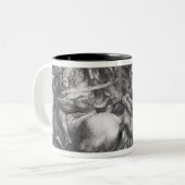 レオナルド・ダ・ヴィンチの後のAnghiariの戦い ツートーンマグカップ (正面左)