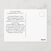 レオナルド・ダ・ヴィンチの洗礼者セント・ジョン ポストカード (裏面)