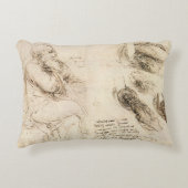 レオナルド・ダ・ヴィンチの老人と水のスケッチ アクセントクッション (正面)