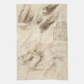 レオナルド・ダ・ヴィンチの老人と水のスケッチ キッチンタオル (縦)
