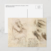 レオナルド・ダ・ヴィンチの老人と水のスケッチ ポストカード (正面/裏面)
