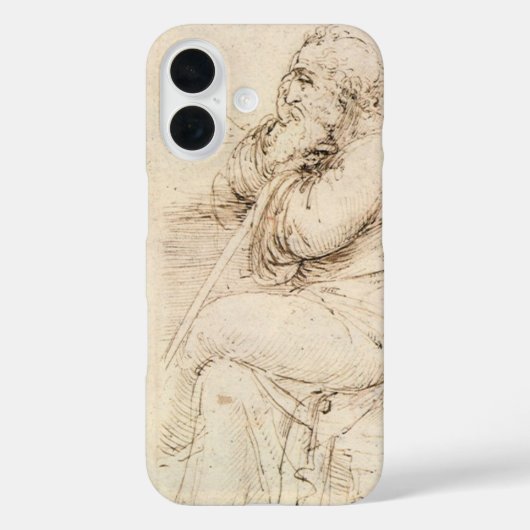 レオナルド・ダ・ヴィンチの老人と水のスケッチ Case-Mate iPhoneケース (裏面)