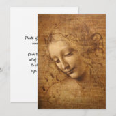 レオナルド・ダ・ヴィンチの肩甲関節の女性首 招待状 (正面/裏面)