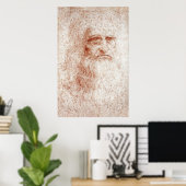 レオナルド・ダ・ヴィンチの自画像（1512年）絵画の ポスター (ホームオフィス)