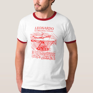 レオナルド・ダ・ヴィンチの赤いヘリコプター Tシャツ