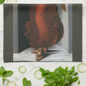 レオナルド・ダ・ヴィンチの赤の天使とルテ キッチンタオル (折り畳み)