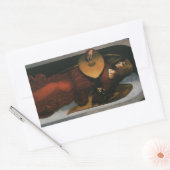 レオナルド・ダ・ヴィンチの赤の天使とルテ 長方形シール (封筒)