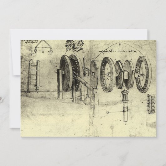 レオナルド・ダ・ヴィンチの車輪の設計図 (正面)