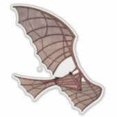 レオナルド・ダ・ヴィンチの飛んでいる機体航空機 シール (正面)