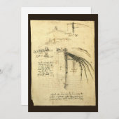 レオナルド・ダ・ヴィンチの飛行機械の翼のスケッチ (正面/裏面)