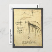 レオナルド・ダ・ヴィンチの飛行機械の翼のスケッチ ポストカード (正面/裏面)