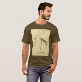 レオナルド・ダ・ヴィンチの飛行機械の翼のスケッチ Tシャツ (正面フル)