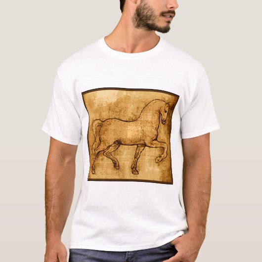 レオナルド・ダ・ヴィンチの馬の芸術 Tシャツ (正面)