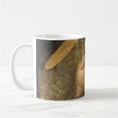 レオナルド・ダ・ヴィンチの『キリストの洗礼』の天使 コーヒーマグカップ (左)