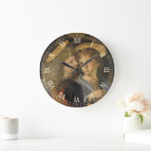 レオナルド・ダ・ヴィンチの『キリストの洗礼』の天使 ラージ壁時計 (ホーム)