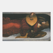 レオナルド・ダ・ヴィンチの「リュートを持つ赤い天使」 長方形シール (正面)