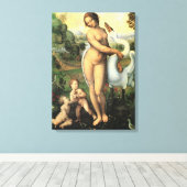 レオナルド・ダ・ヴィンチの『レダと白鳥』 キャンバスプリント (インサイチュ (ウッドフロア))
