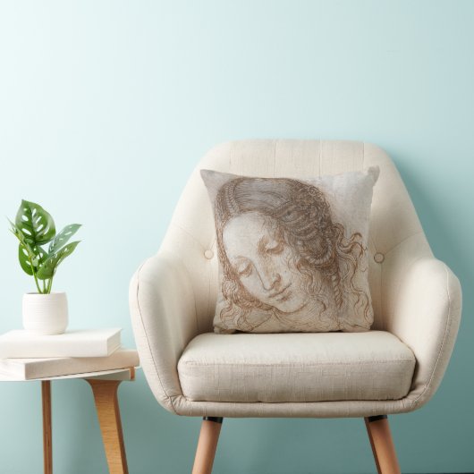 レオナルド・ダ・ヴィンチの『レダの頭部の研究』 クッション (椅子)