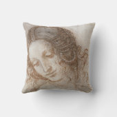 レオナルド・ダ・ヴィンチの『レダの頭部の研究』 クッション (裏面)