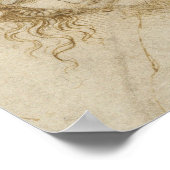 レオナルド・ダ・ヴィンチの『レダの頭部の研究』 ポスター (角)