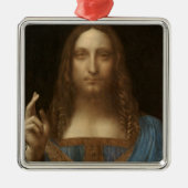 レオナルド・ダ・ヴィンチの『救世主』（キリスト像） メタルオーナメント (正面)