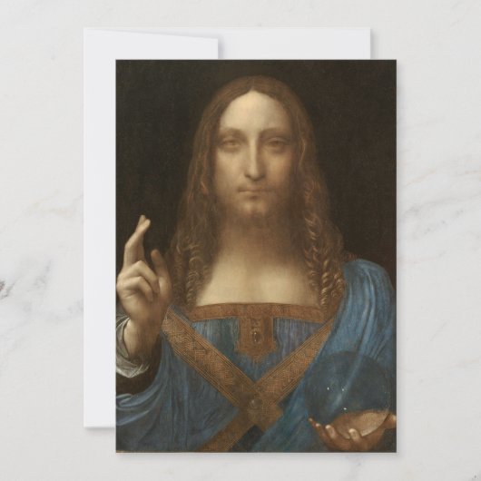 レオナルド・ダ・ヴィンチの『救世主』(キリスト) 招待状 (正面)