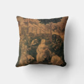 レオナルド・ダ・ヴィンチの『東方三博士の礼拝』 クッション (裏面)