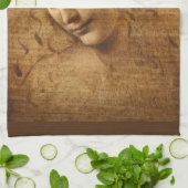 レオナルド・ダ・ヴィンチのScapigliata、女性の頭 キッチンタオル (折り畳み)