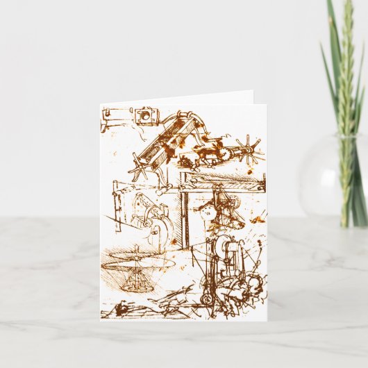 レオナルド・ダ・ヴィンチは挨拶状をスケッチしました カード (正面)