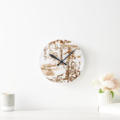 レオナルド・ダ・ヴィンチは柱時計をスケッチしました ラウンド壁時計 (ホーム)