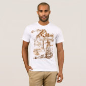 レオナルド・ダ・ヴィンチは白いTシャツをスケッチしました Tシャツ (正面フル)