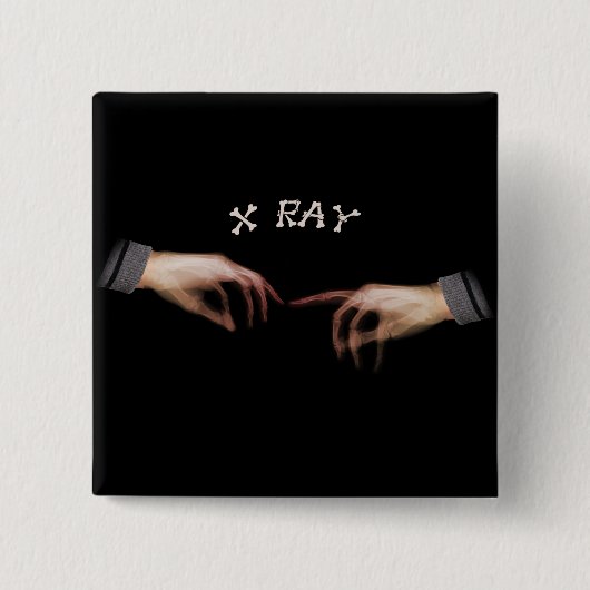 レオナルド・ダ・ヴィンチを思い浮ばせるX線のTOUCH 缶バッジ (正面)