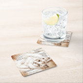 レオナルド・ダ・ヴィンチ猫のスケッチのコースター スクエアペーパーコースター (インサイチュ)