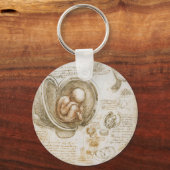 レオナルド・ダ・ヴィンチ胎内の胎児の勉強 キーホルダー (正面)