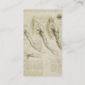 レオナルド・ダ・ヴィンチ腕と肩筋解剖学 名刺 (裏面)